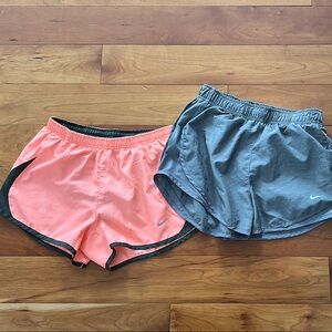 Nike Women's Athletic Shorts - Coral and Gray